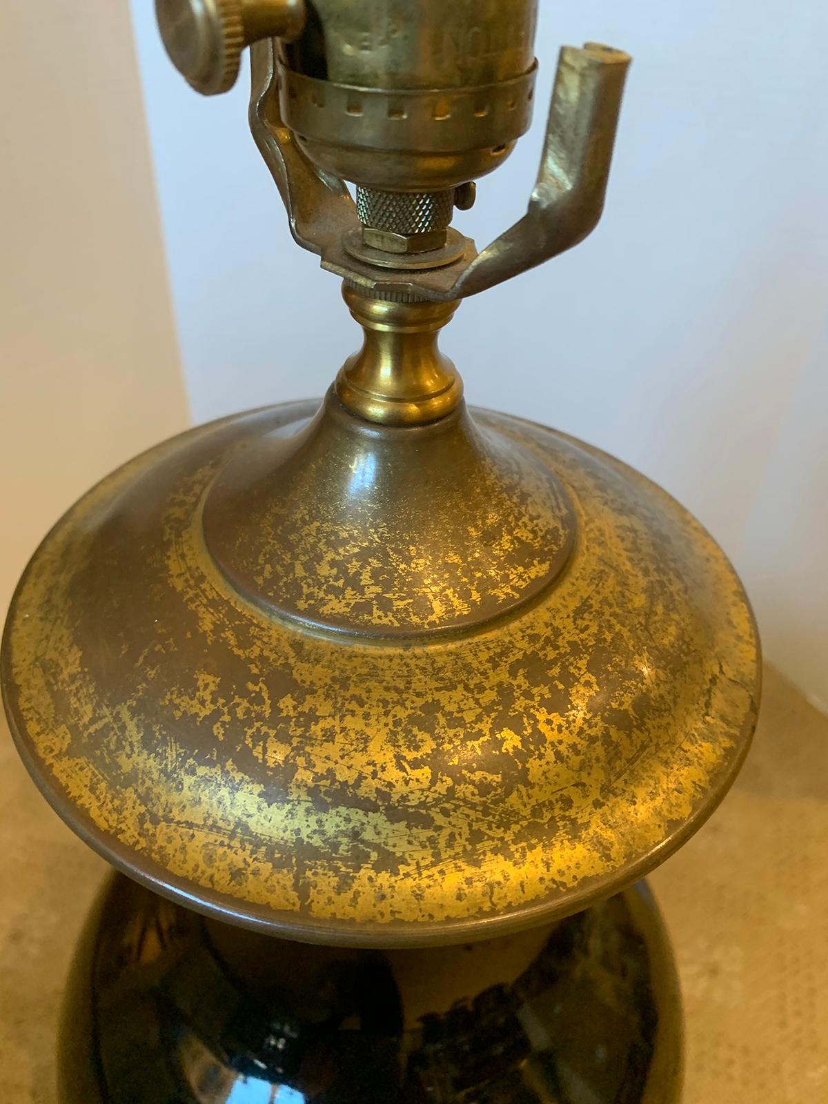 19th Century Chinese Black Mirror Porcelain Vase as Lamp 2