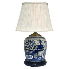 Antique 19th Century Chinese Blue and White Ginger Jar Lamp