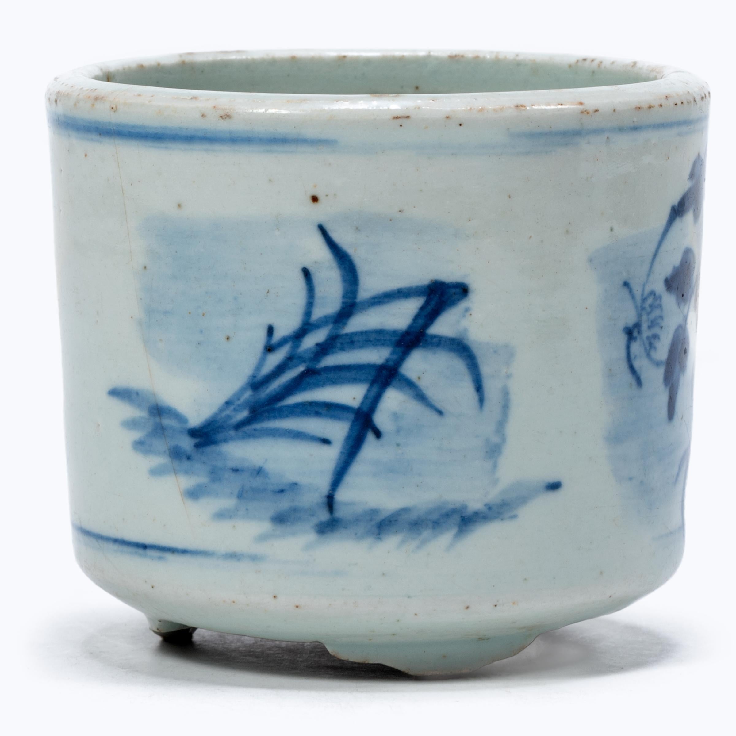Qing 19th Century Chinese Blue and White Offering Censer