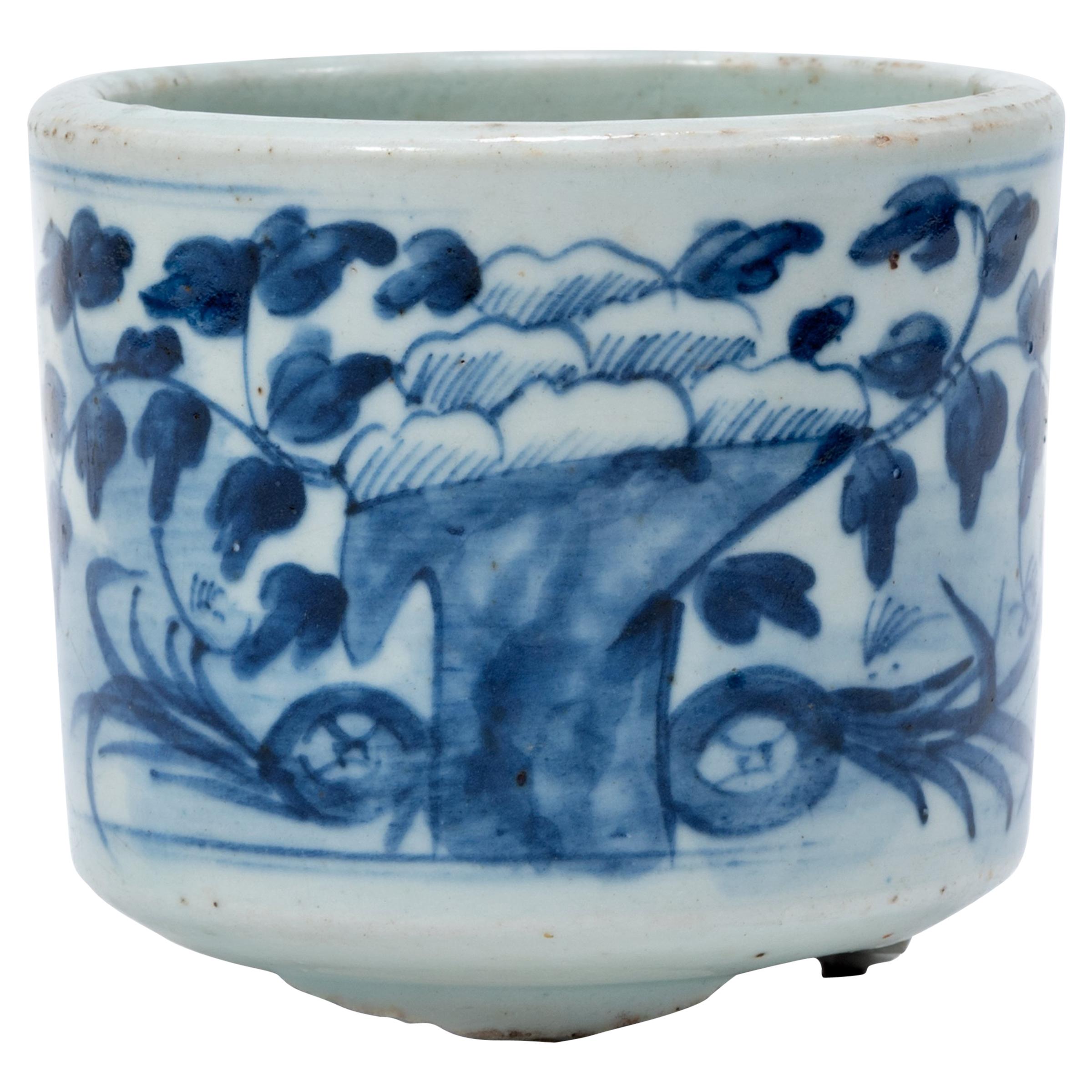 19th Century Chinese Blue and White Offering Censer