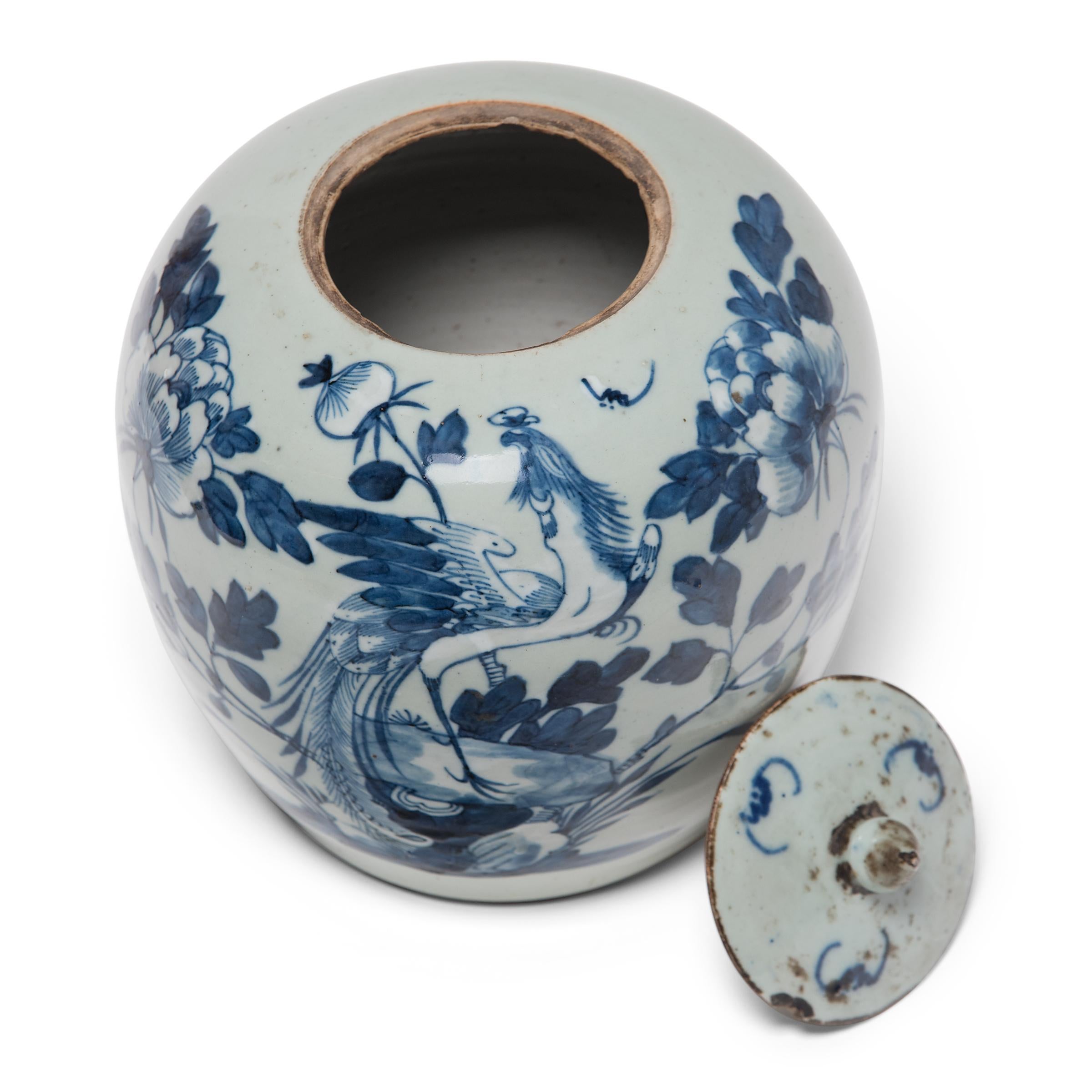 19th Century Chinese Blue and White Peony Jar 1