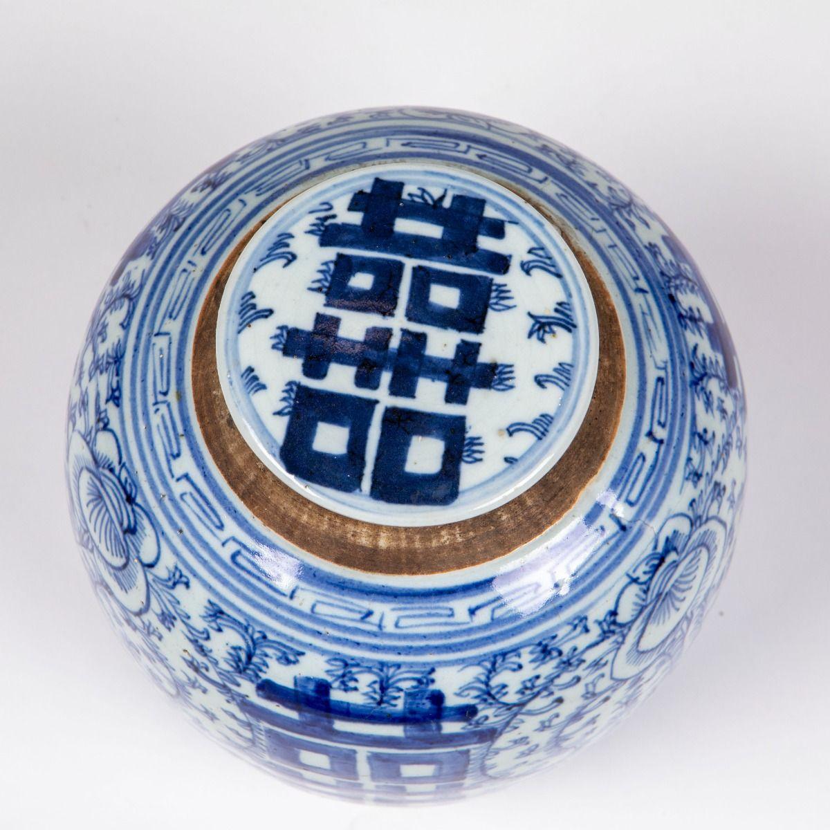 Porcellana cinese del XIX secolo in bianco e blu 