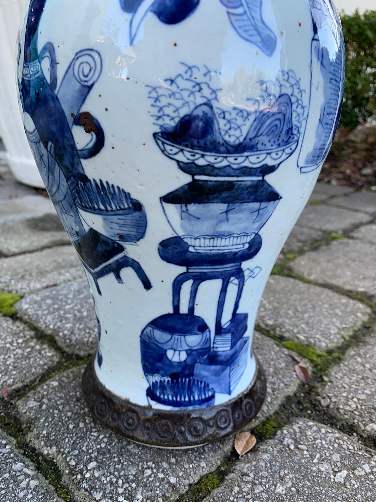 19th Century Chinese Blue and White Porcelain Vase, Unmarked 5