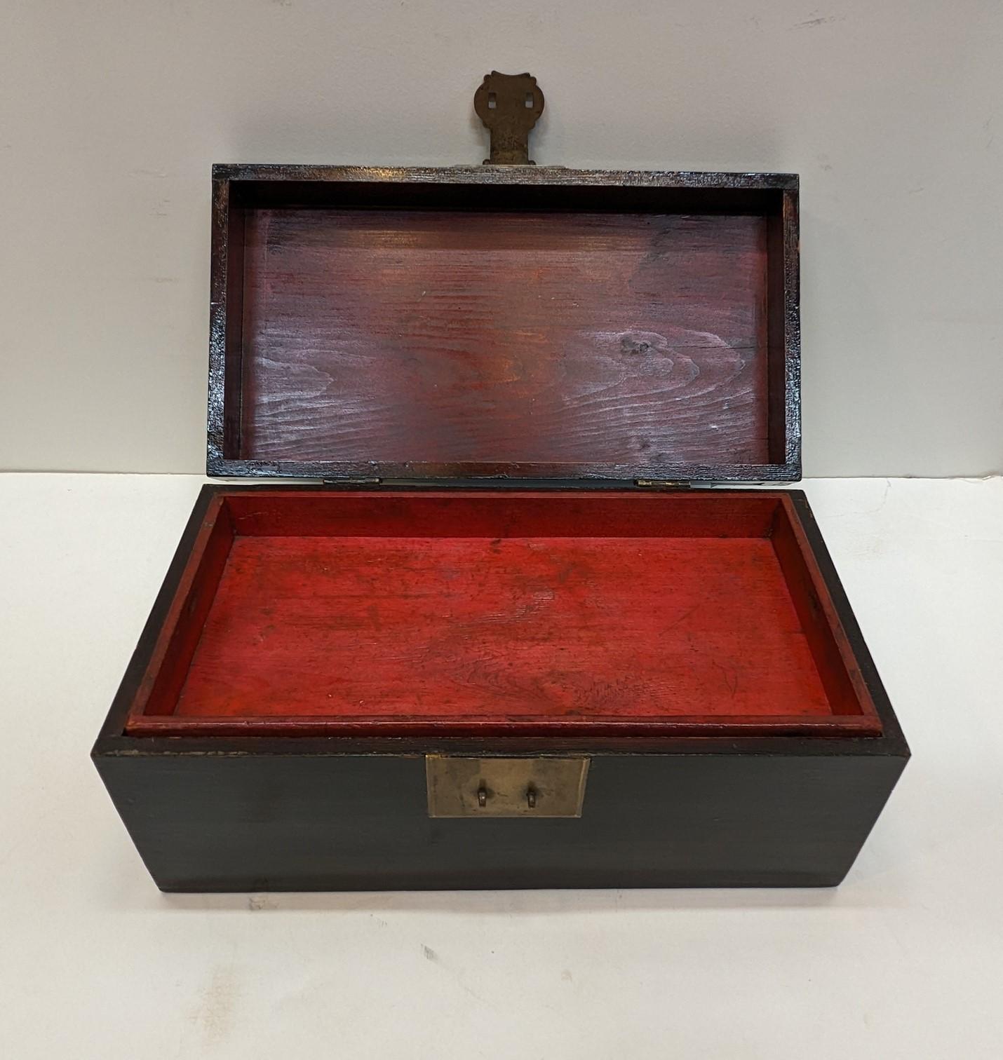 Lacquered 19th Century Chinese Box Document Box For Sale