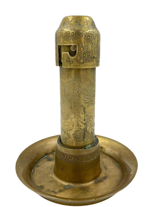 China dragon Antique Brass Dragon Candle Holder - For Sale on 1stDibs