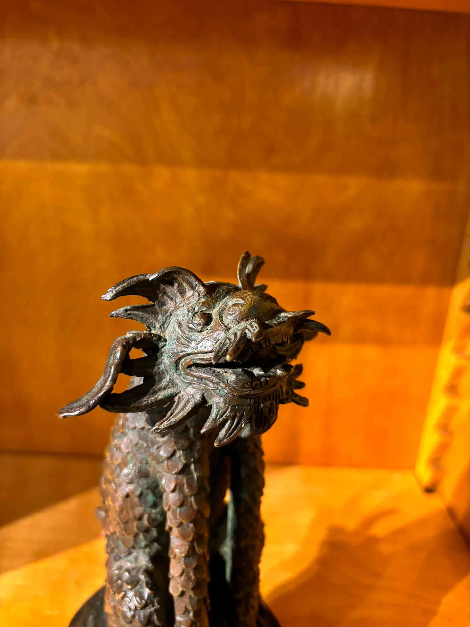 Figura di guardiano Chimera in bronzo cinese del XIX secolo in vendita 3