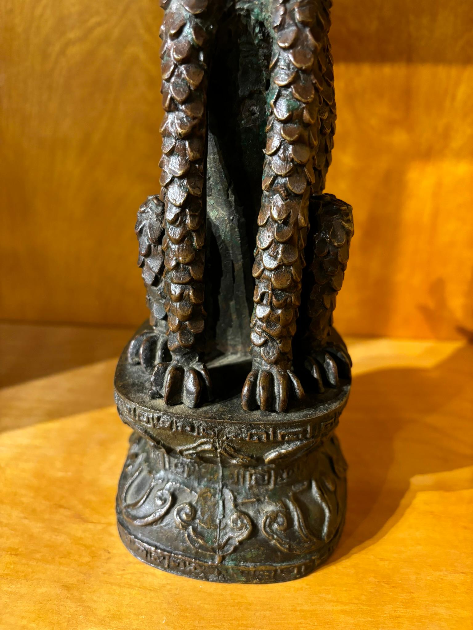 Figura di guardiano Chimera in bronzo cinese del XIX secolo in vendita 5