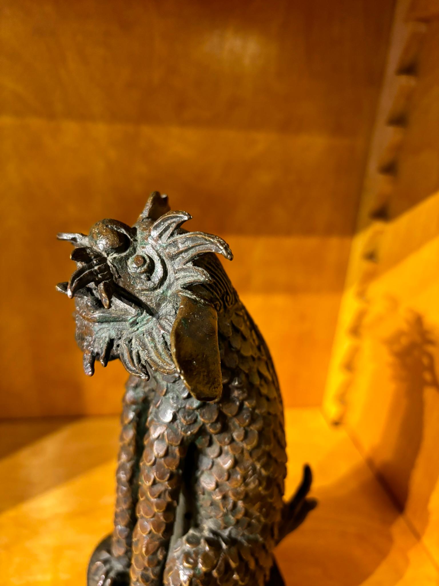 Figura di guardiano Chimera in bronzo cinese del XIX secolo in vendita 2