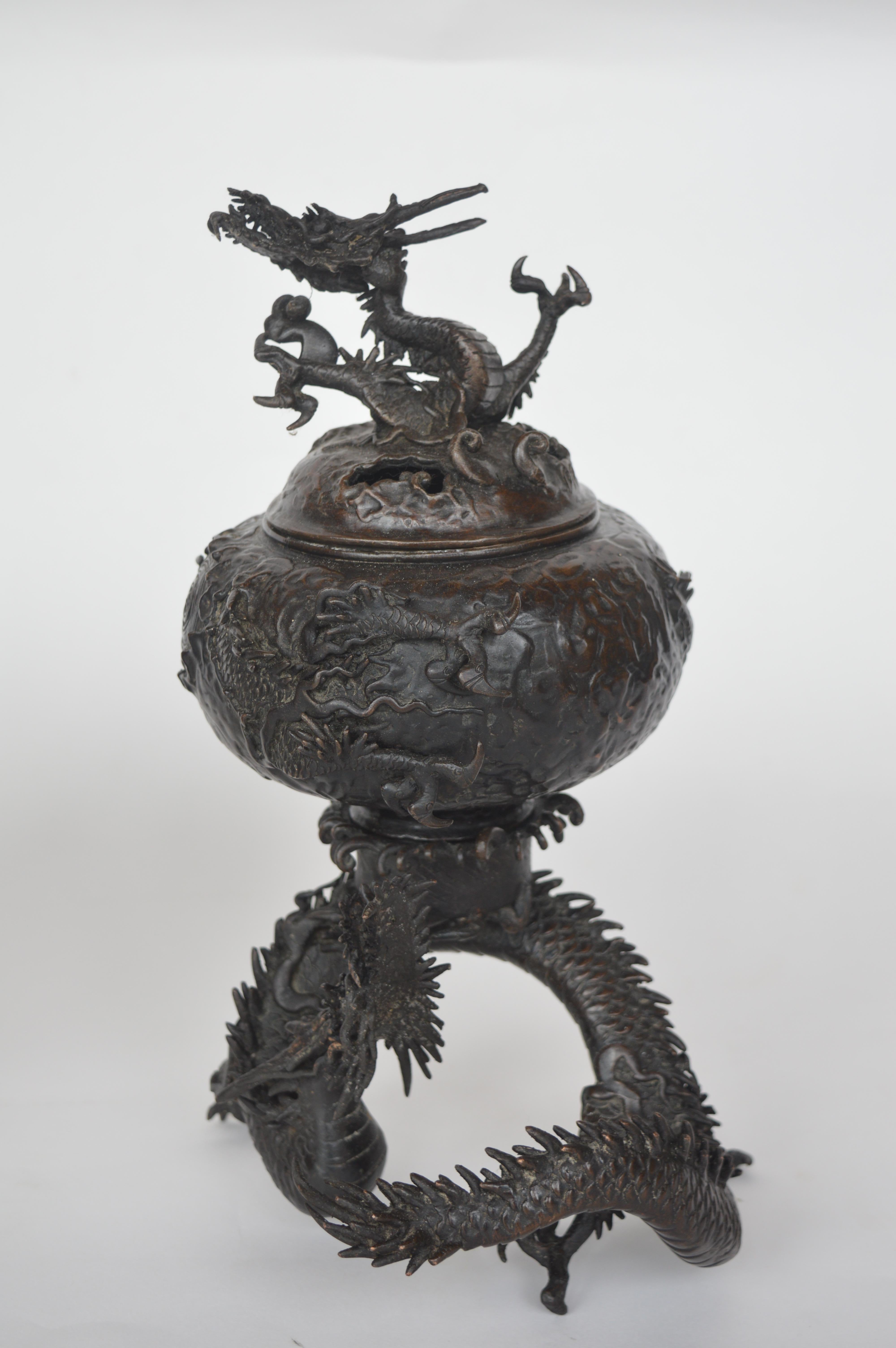 chinese dragon incense burner