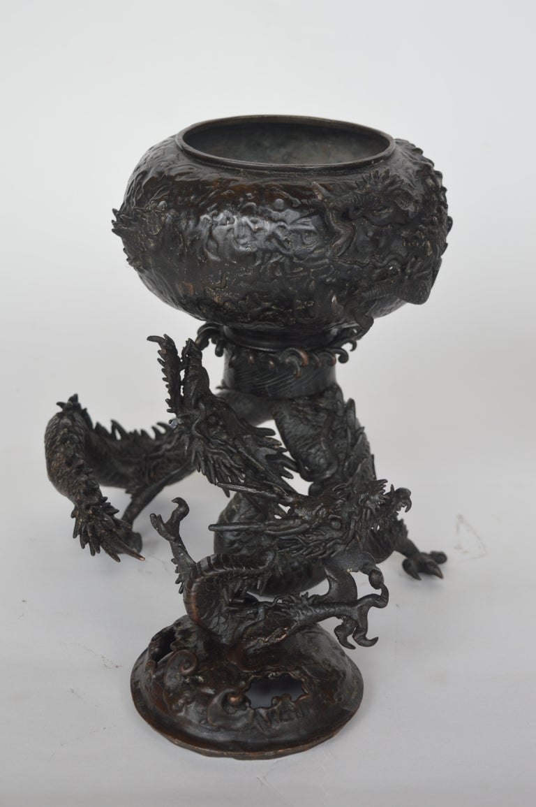 19th Century Chinese Bronze Dragon Incense Burners at 1stDibs