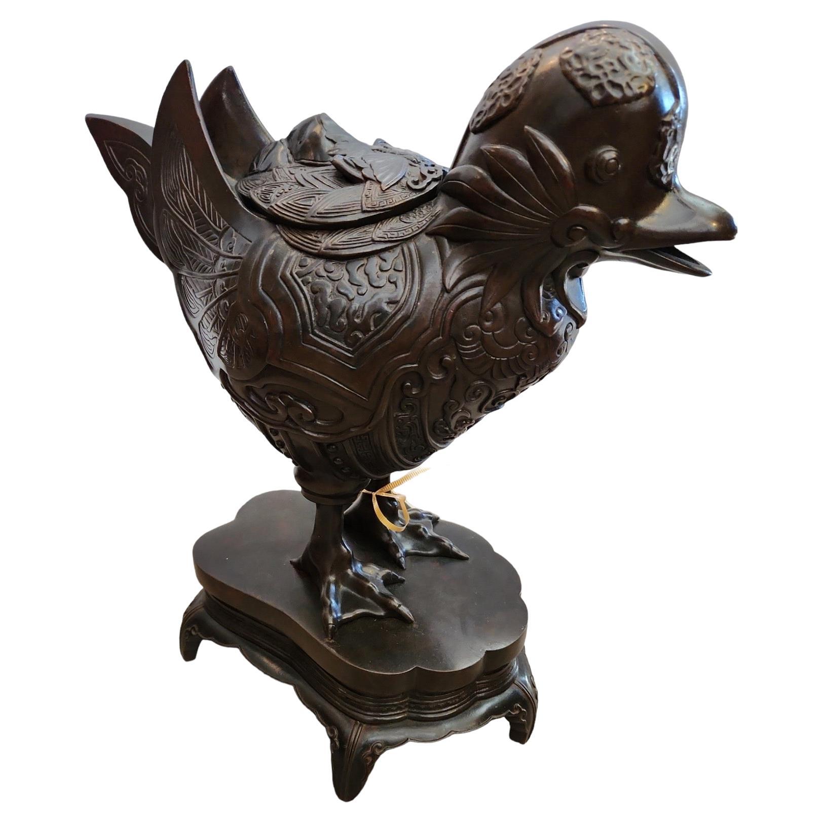 19th Century Chinese Bronze Incense Vessel For Sale