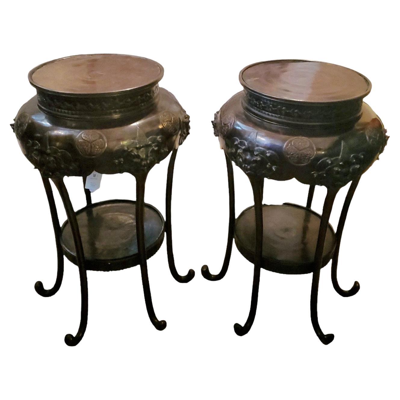 19th Century Chinese Bronze Side Tables For Sale