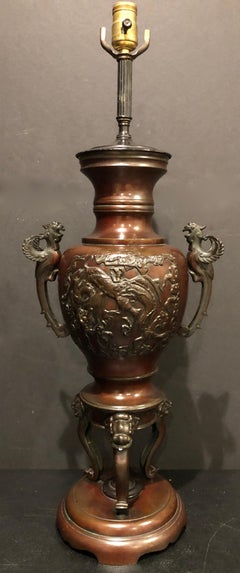19th Century Chinese Bronze Urn as Lamp