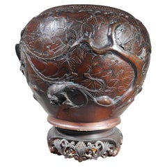 Jarrón chino de bronce del siglo XIX