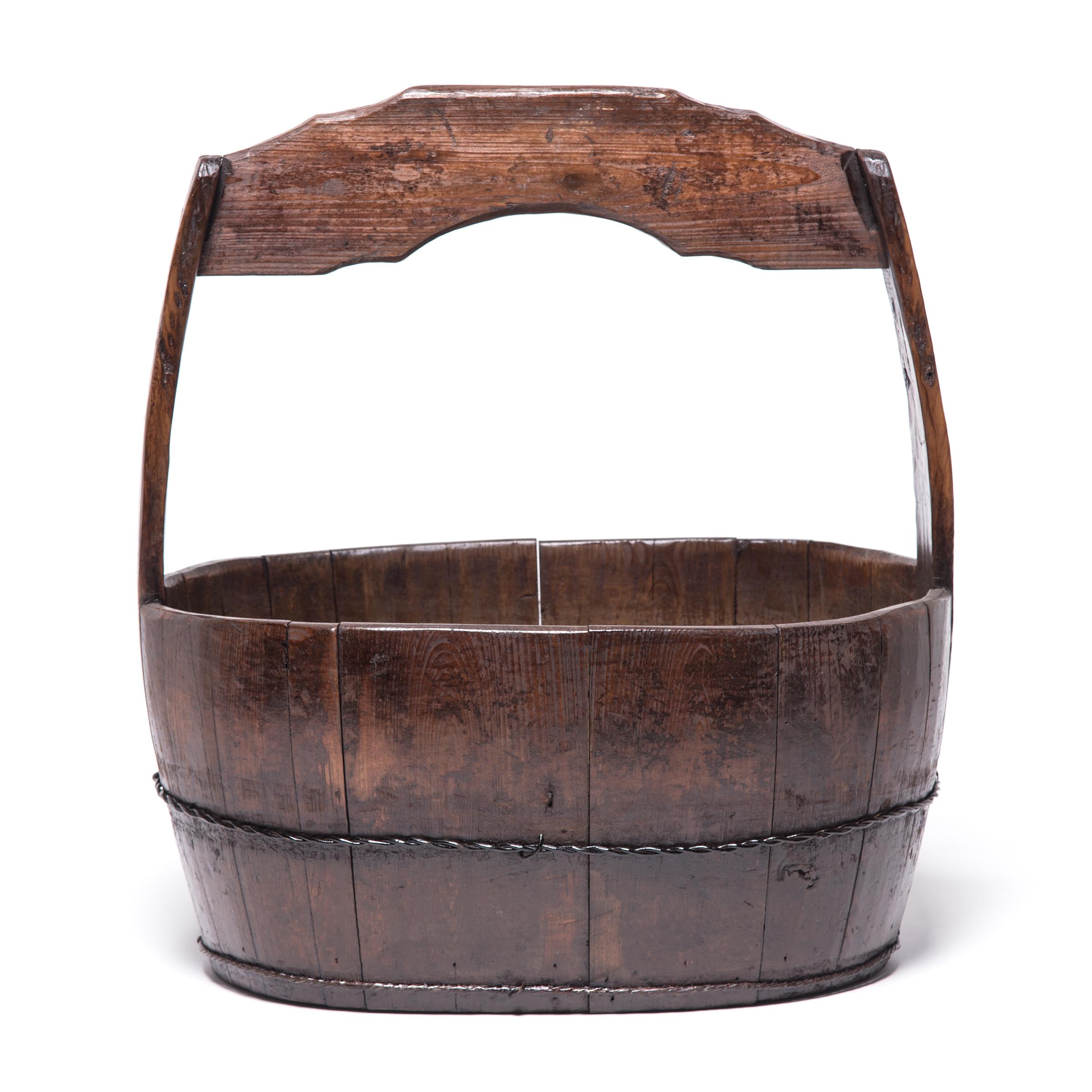 Qing 19th Century Chinese Burden Bucket