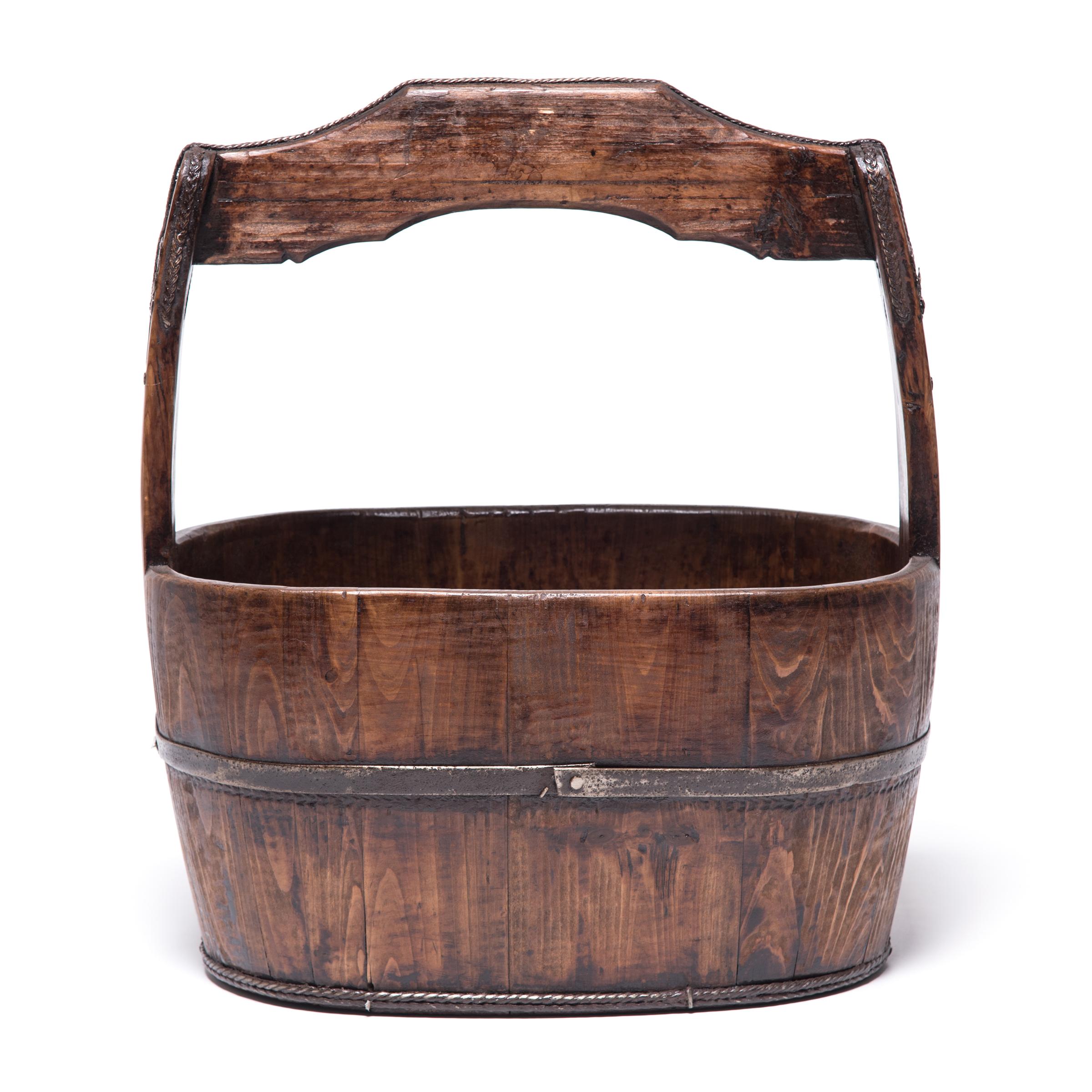 Rustic 19th Century Chinese Burden Bucket