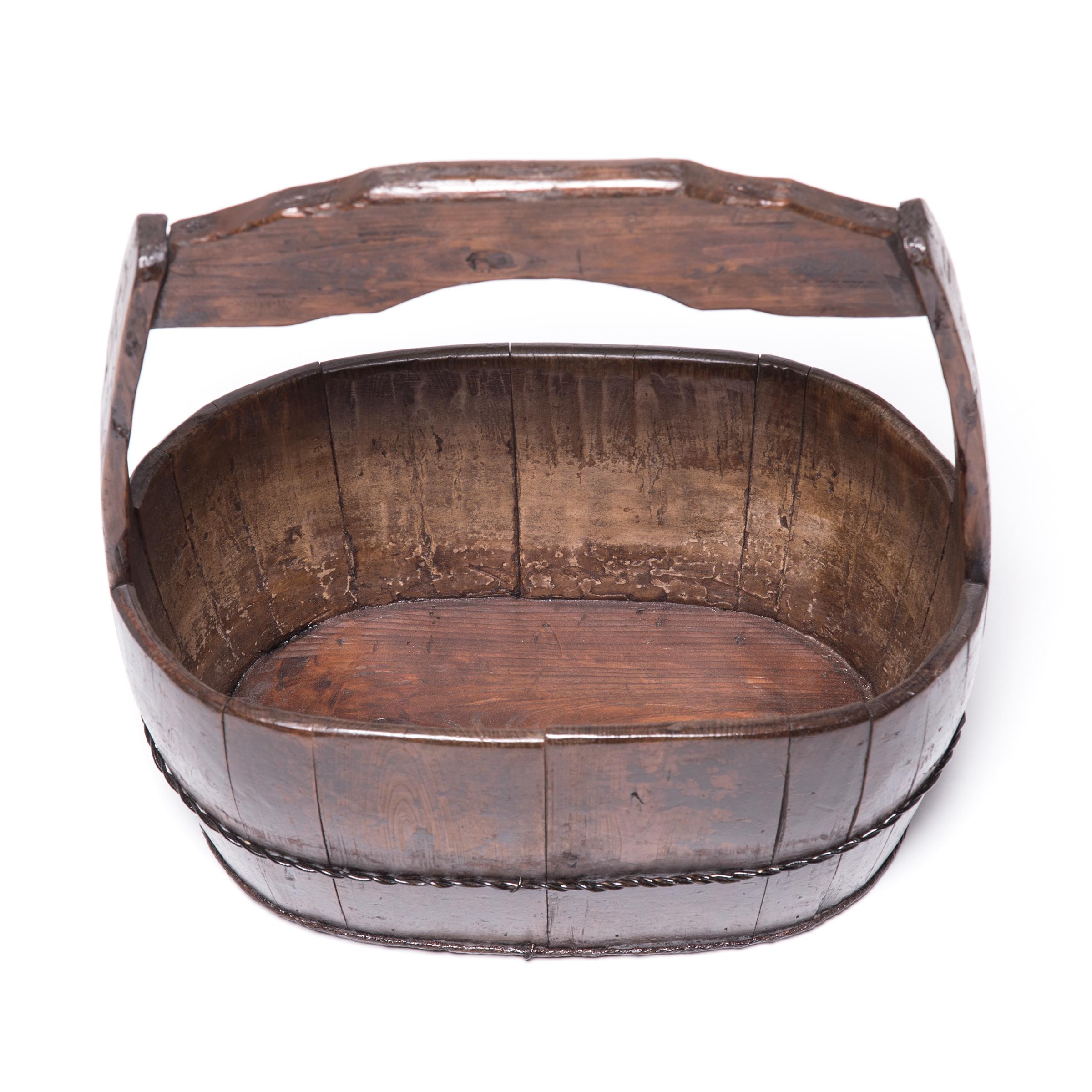 Iron 19th Century Chinese Burden Bucket