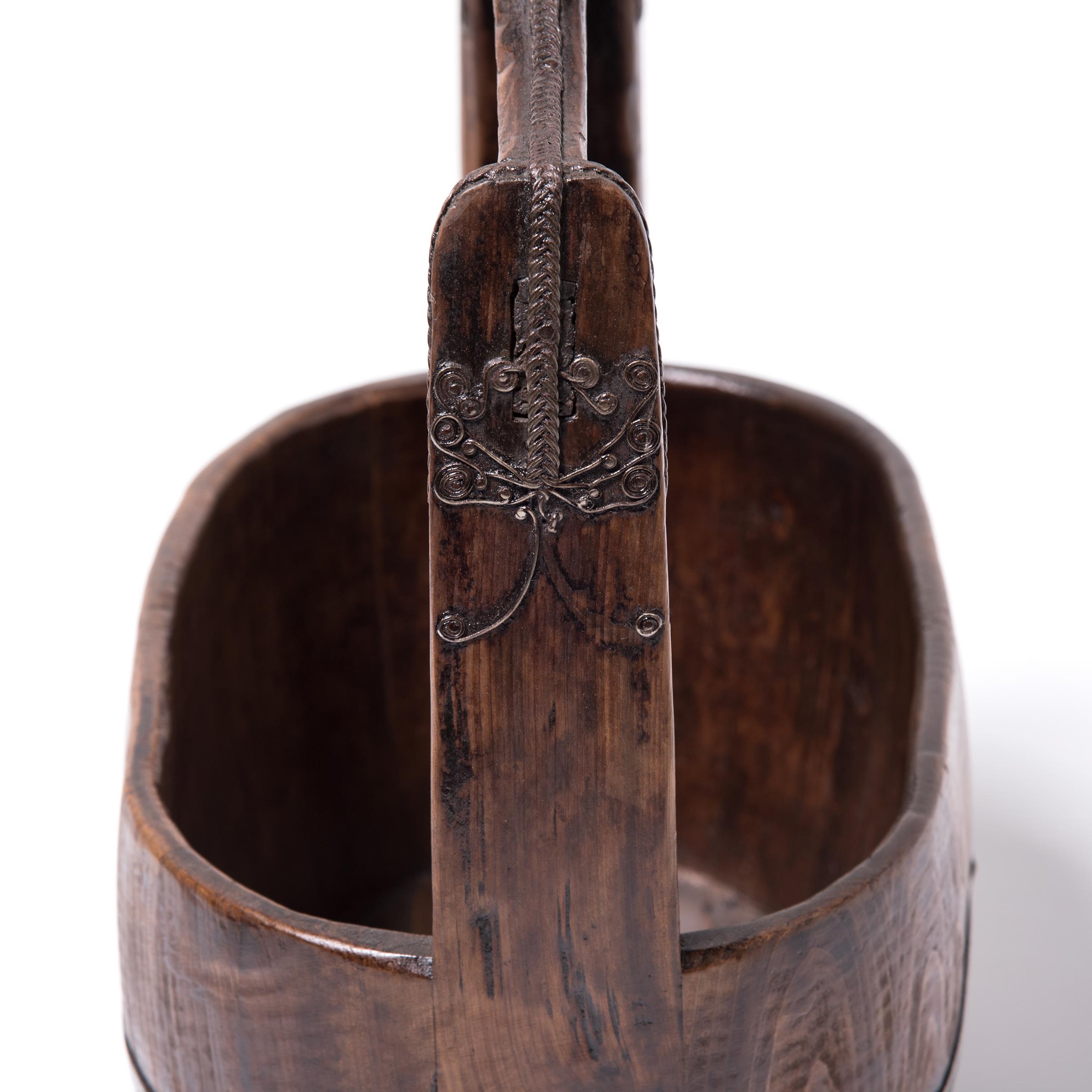 Pine 19th Century Chinese Burden Bucket