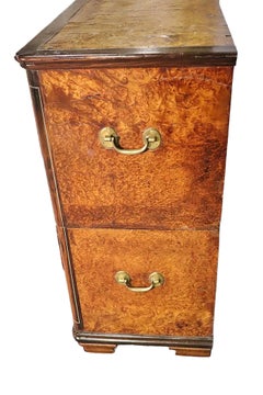19th Century Chinese Burled Walnut Campaign Chest