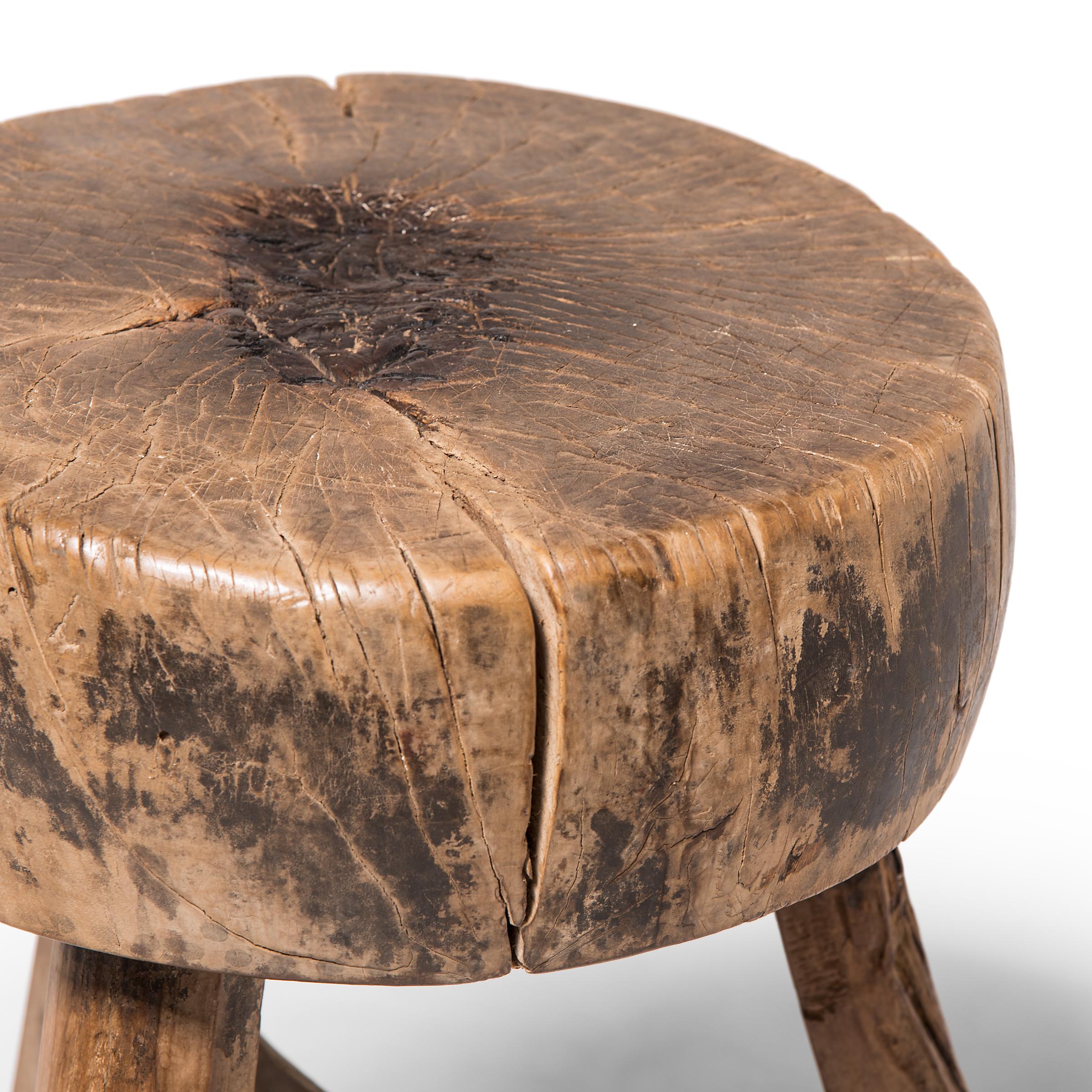 19th Century Chinese Cabbage Block Stool In Good Condition In Chicago, IL