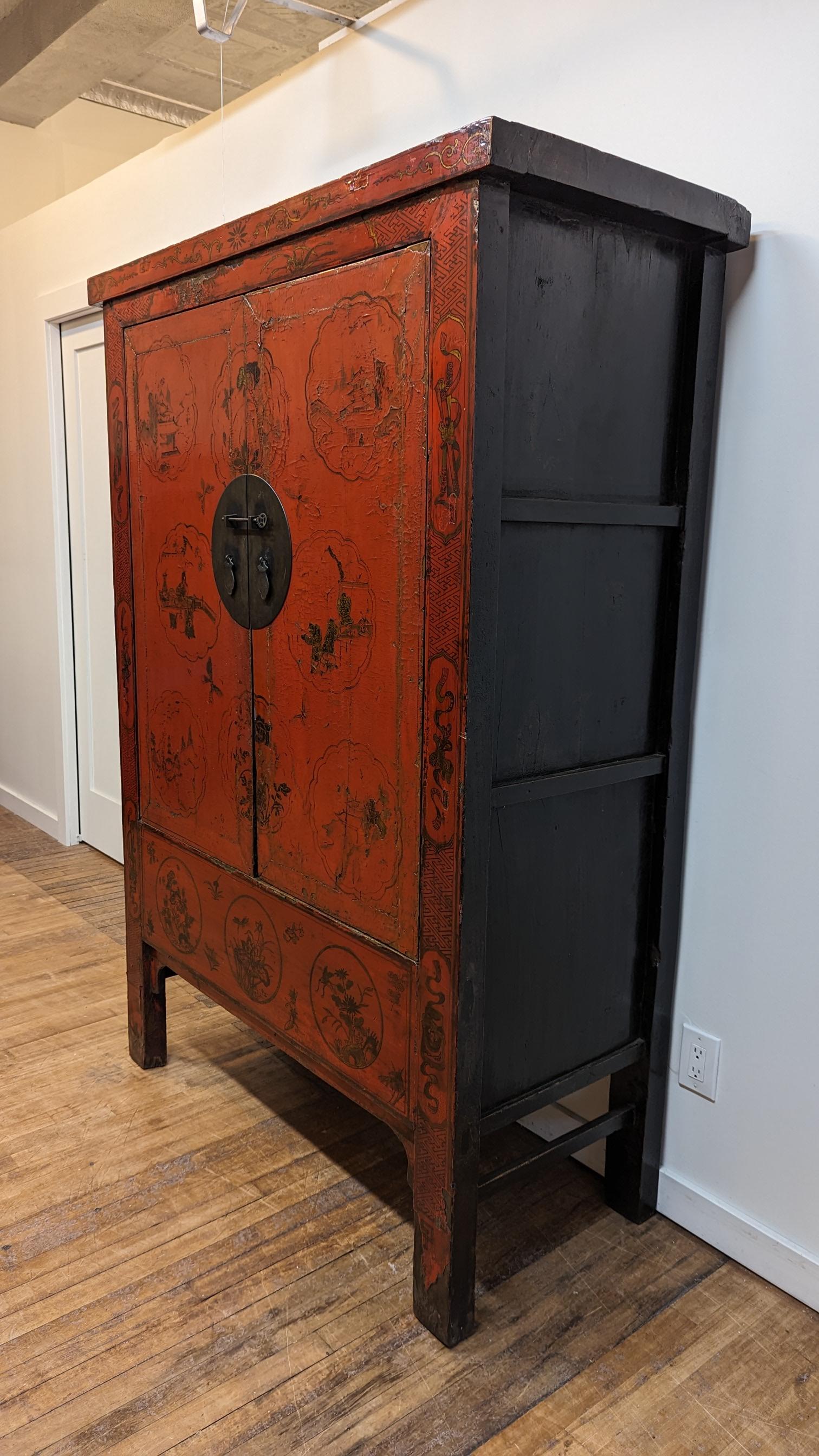 Lacquered 19th Century Chinese Cabinet  For Sale
