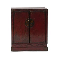 19th Century Chinese Cabinet with Original Red Lacquer