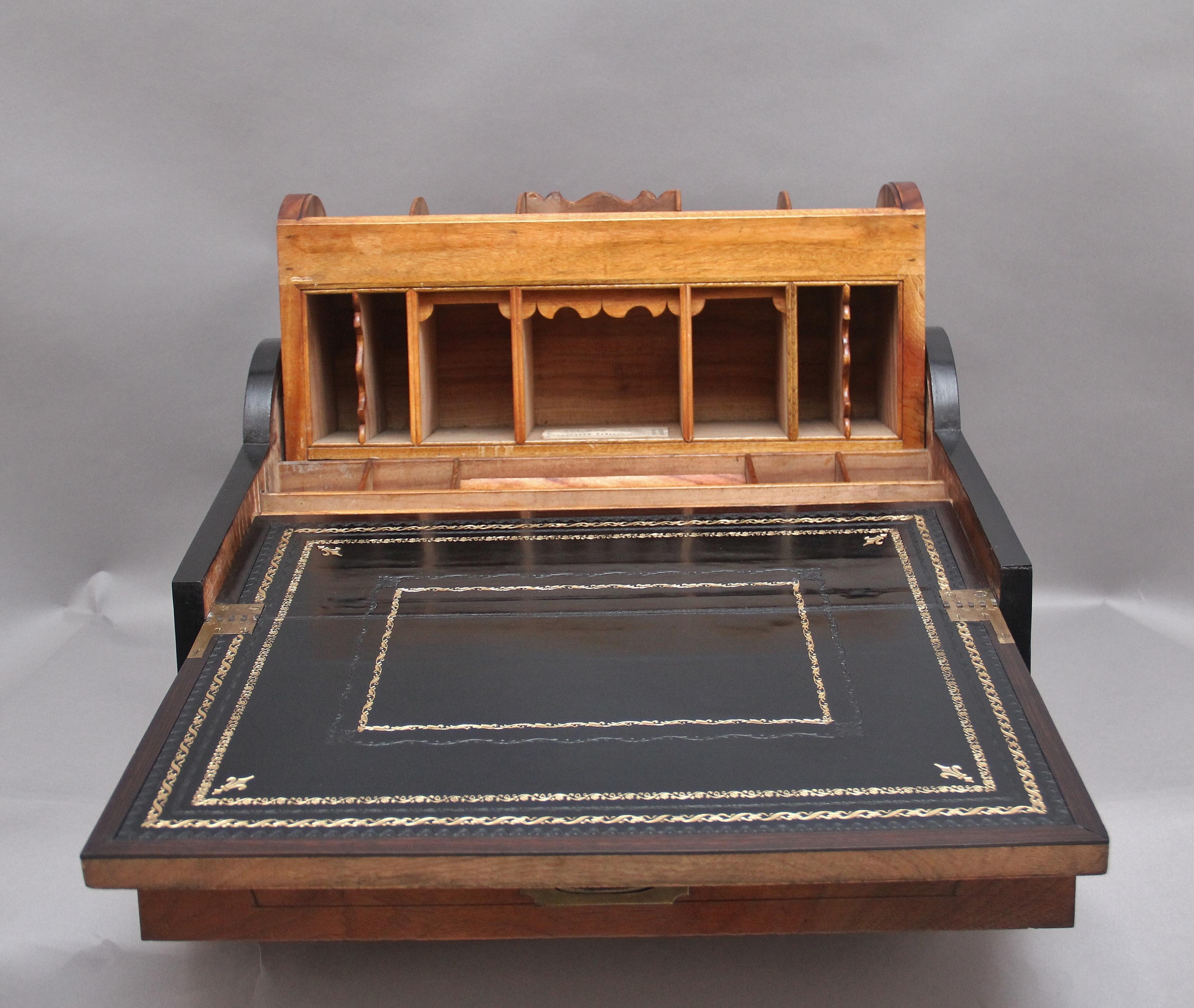 19th Century Chinese Camphor Wood and Ebonised Writing Slope For Sale 4