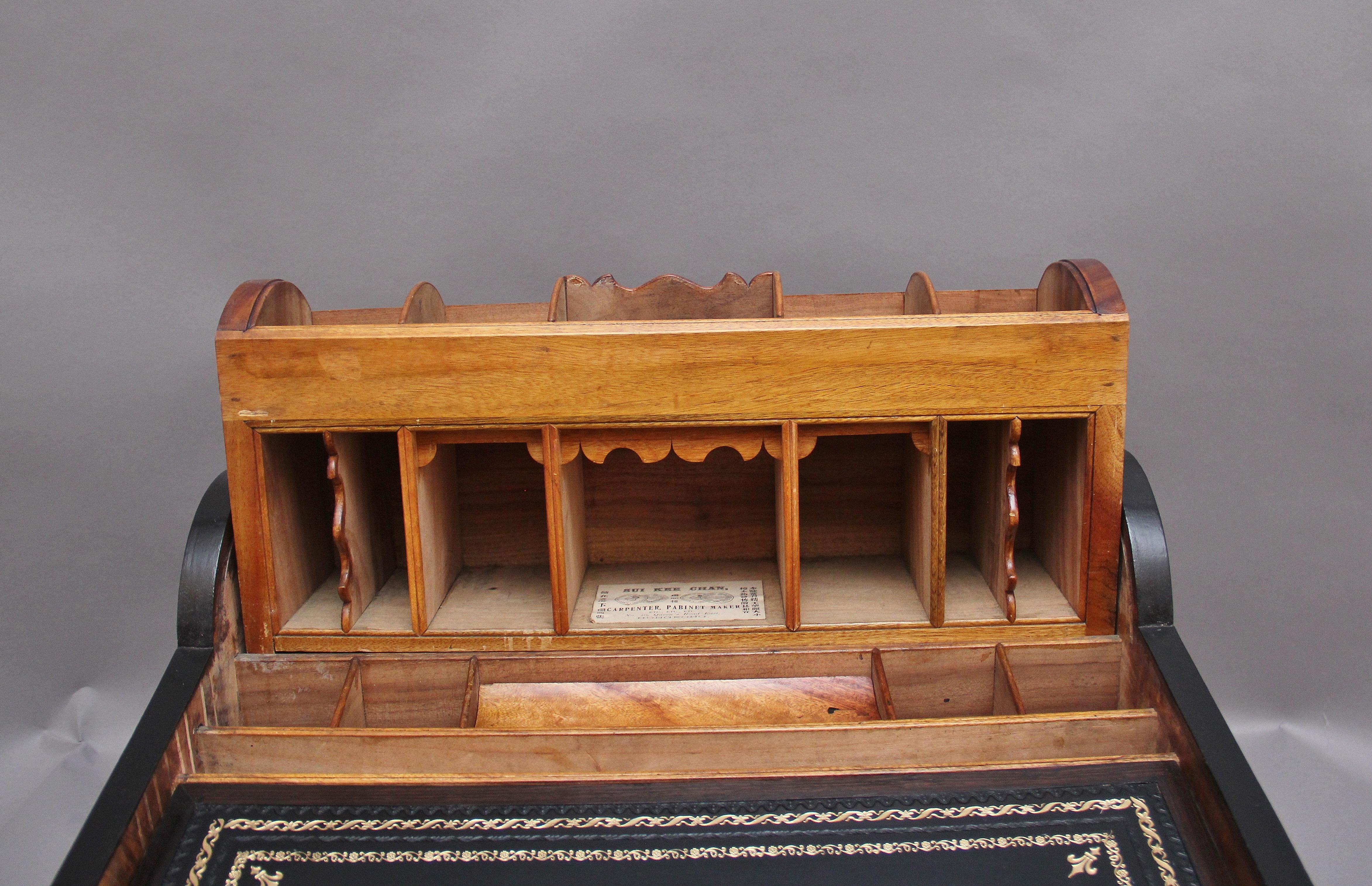 19th Century Chinese Camphor Wood and Ebonised Writing Slope For Sale 6
