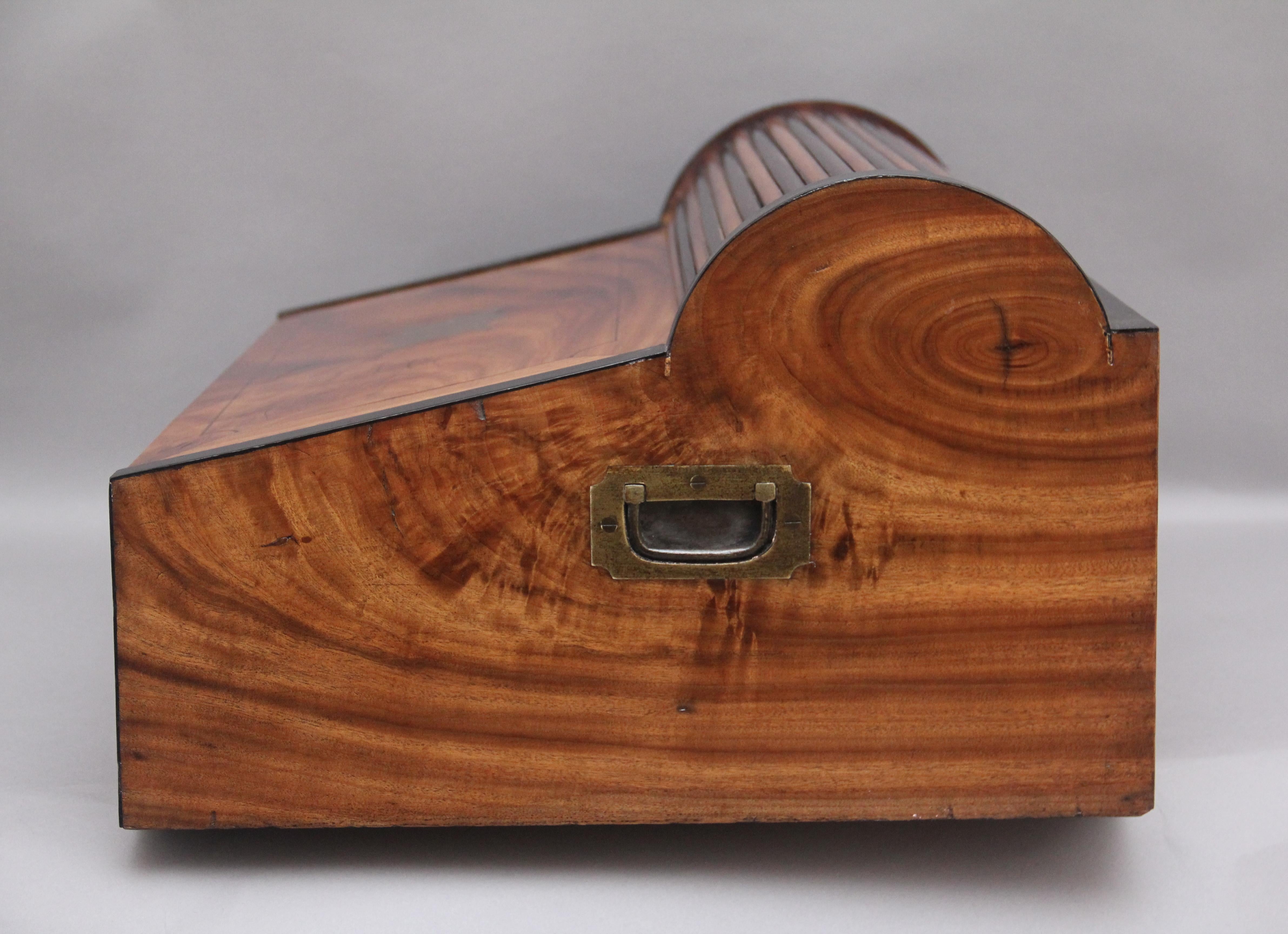 Hardwood 19th Century Chinese Camphor Wood and Ebonised Writing Slope For Sale