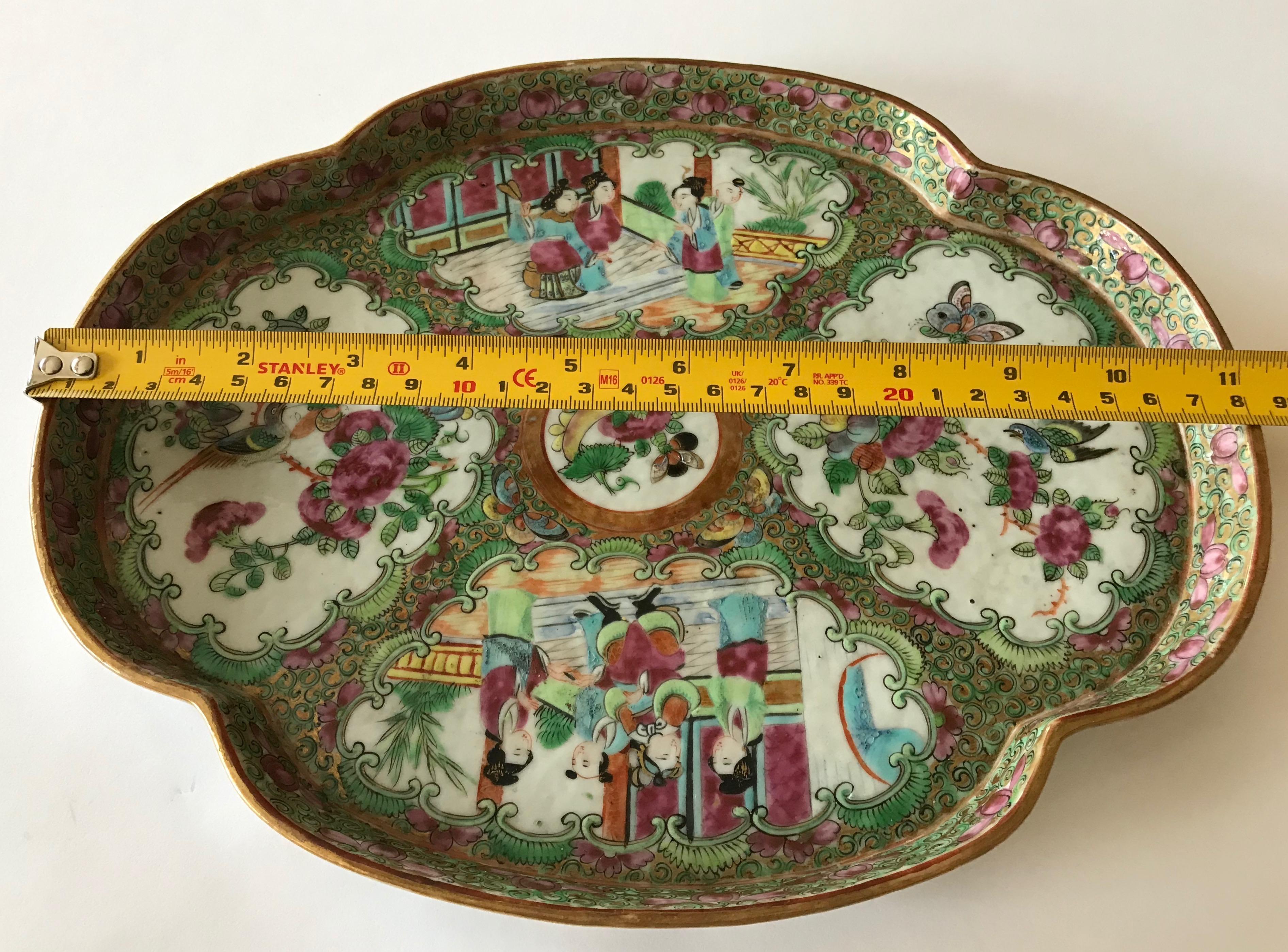 19th Century Chinese Canton Famille Rose Medallion Dish/Tray  2
