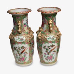 19th Century Chinese Canton Famille Rose Vases