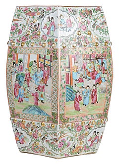 19th Century Chinese Canton / Rose Medallion Garden Seat