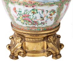 19th Century Chinese Canton / Rose Medallion Vase or Lamp