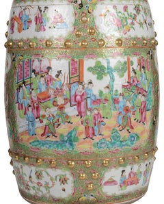 19th Century Chinese Cantonese / Rose Medallion Garden Seat