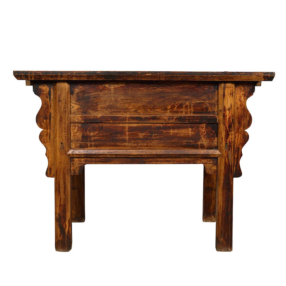 19th Century Chinese Carved 5 Drawers Shan XI Console Table For Sale 7