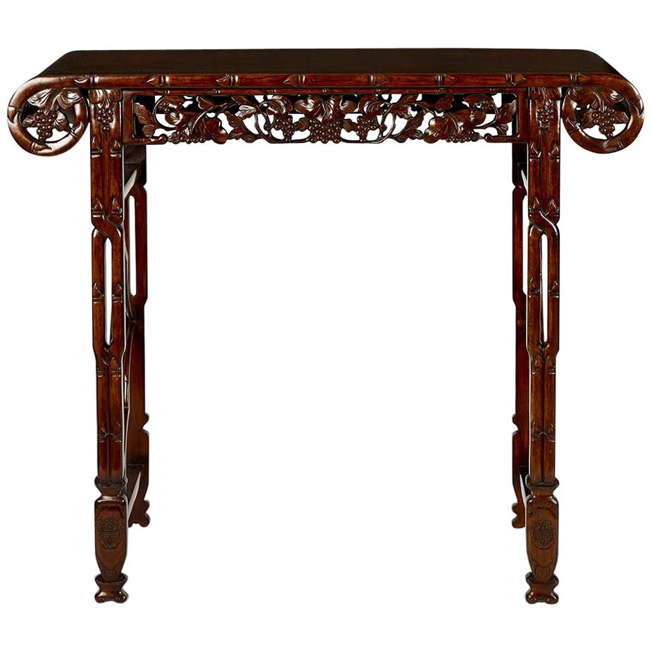 19th Century Chinese Carved Alter Table For Sale