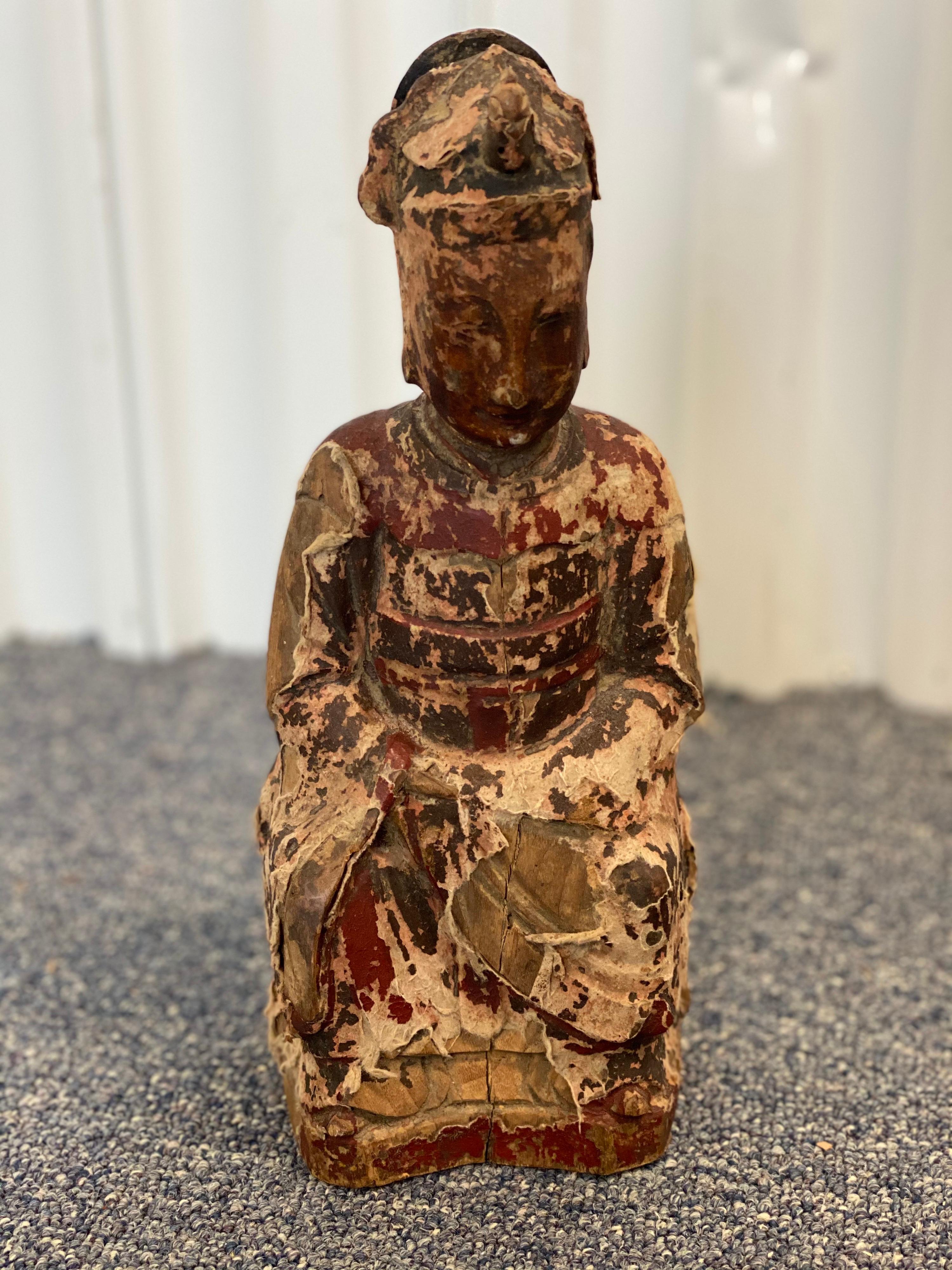 Figure d'ancêtre sculptée chinoise du 19ème siècle en vente 2