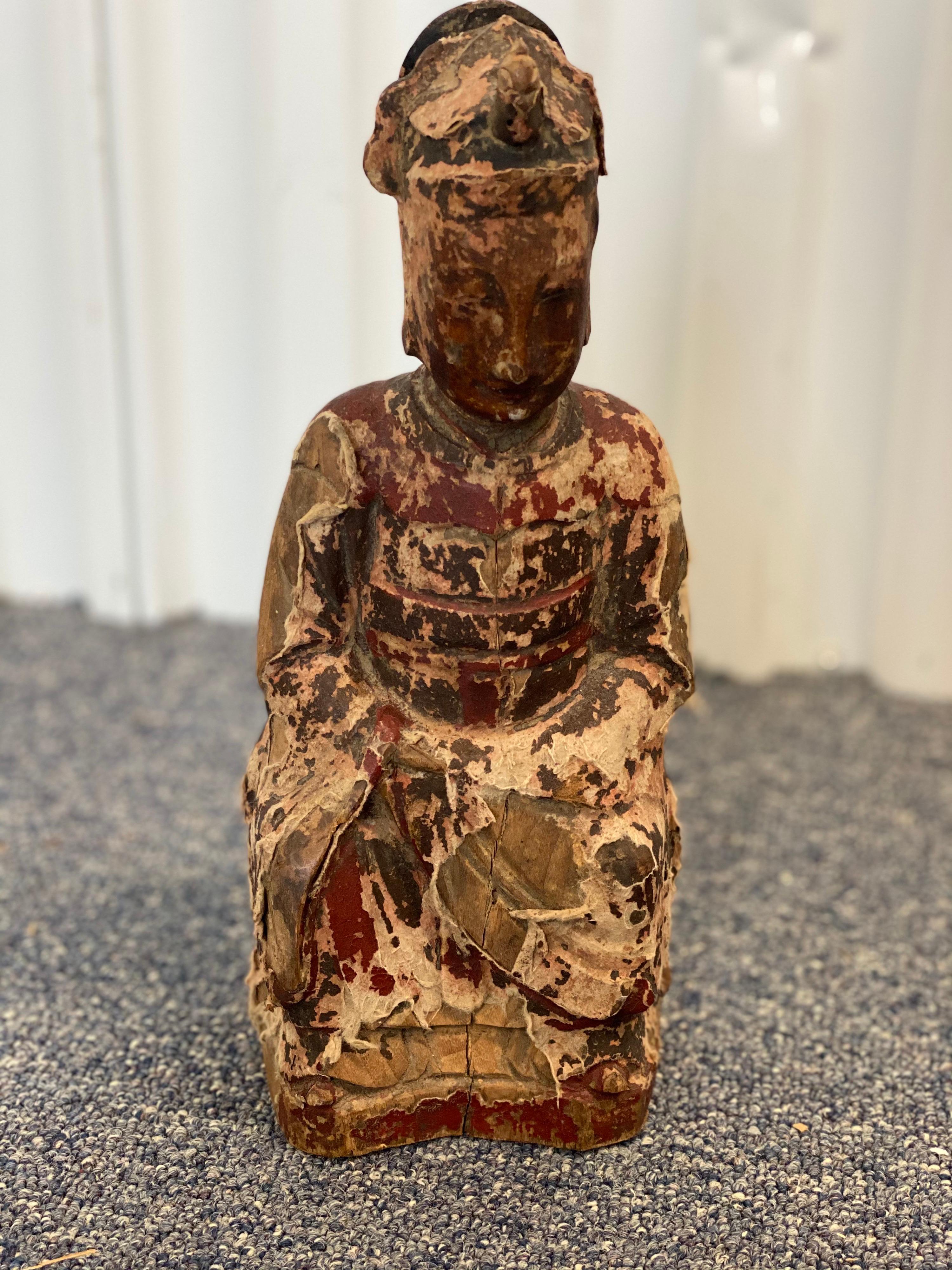 19th Century Chinese Carved Ancestor Figure For Sale 1