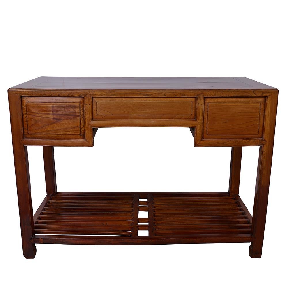 19th Century Chinese Carved Beech Wood Writing Desk For Sale 7