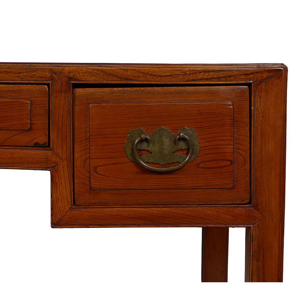 19th Century Chinese Carved Beech Wood Writing Desk For Sale 2
