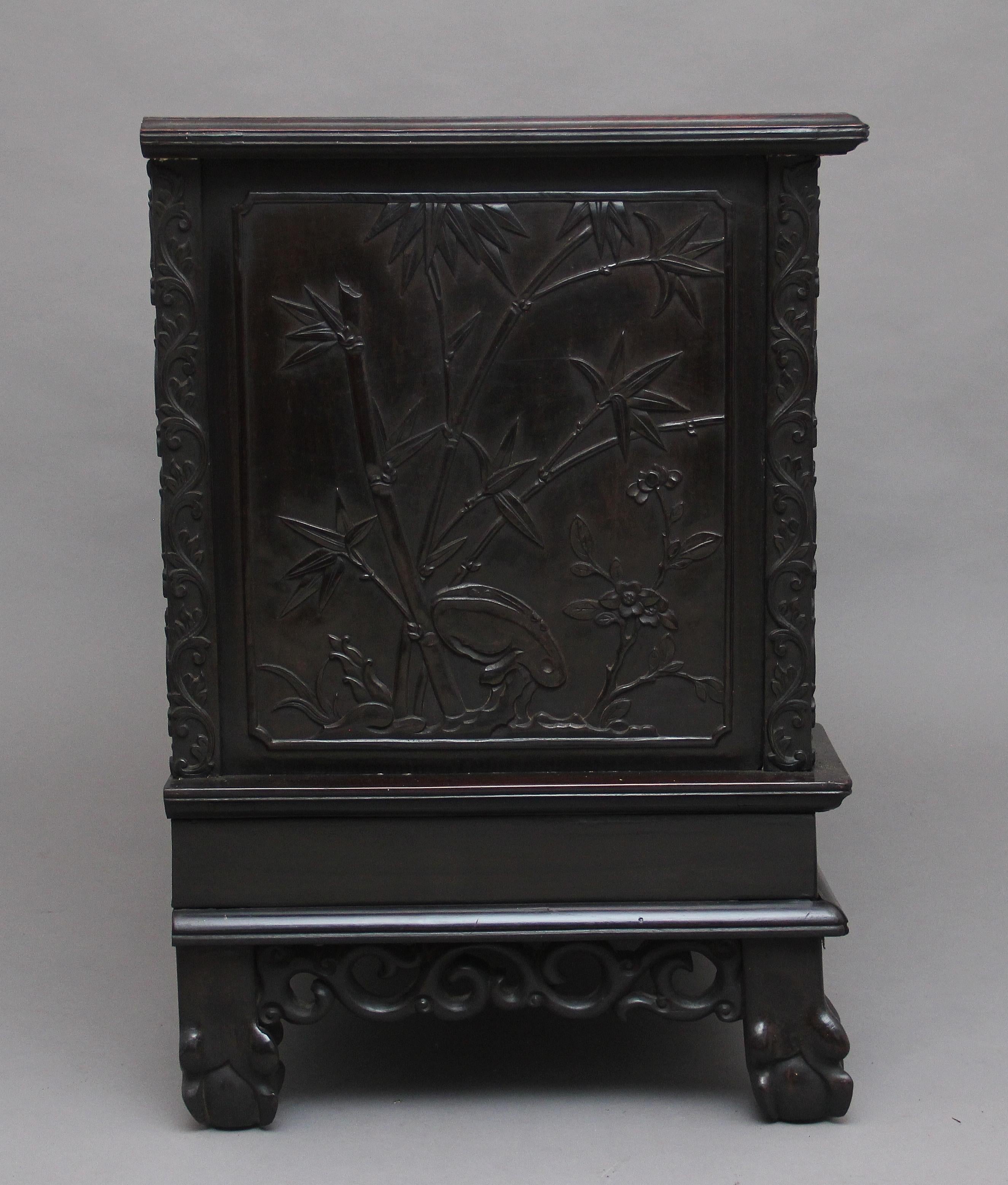 Late 19th Century 19th Century Chinese Carved Cabinet