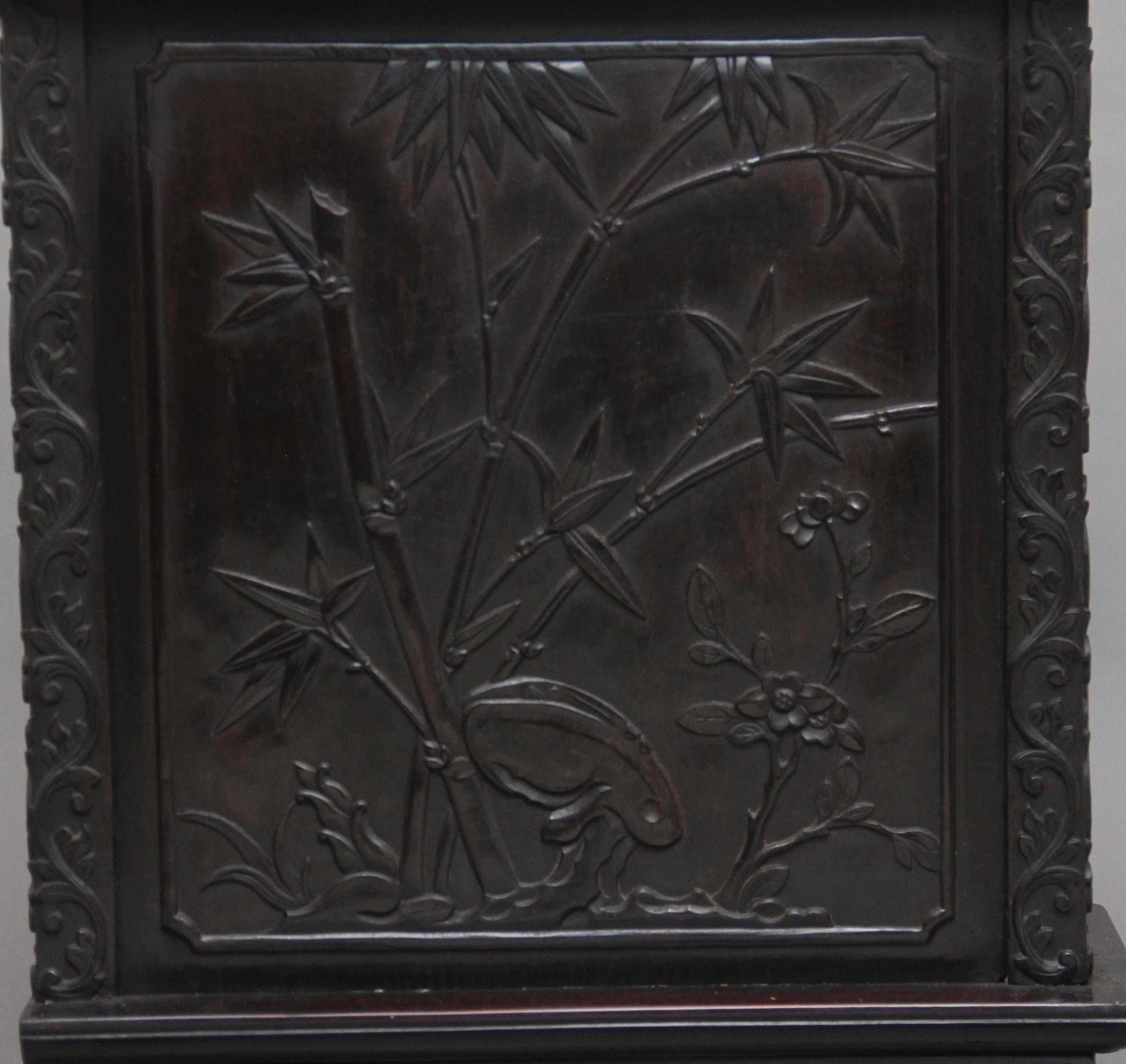 Hardwood 19th Century Chinese Carved Cabinet