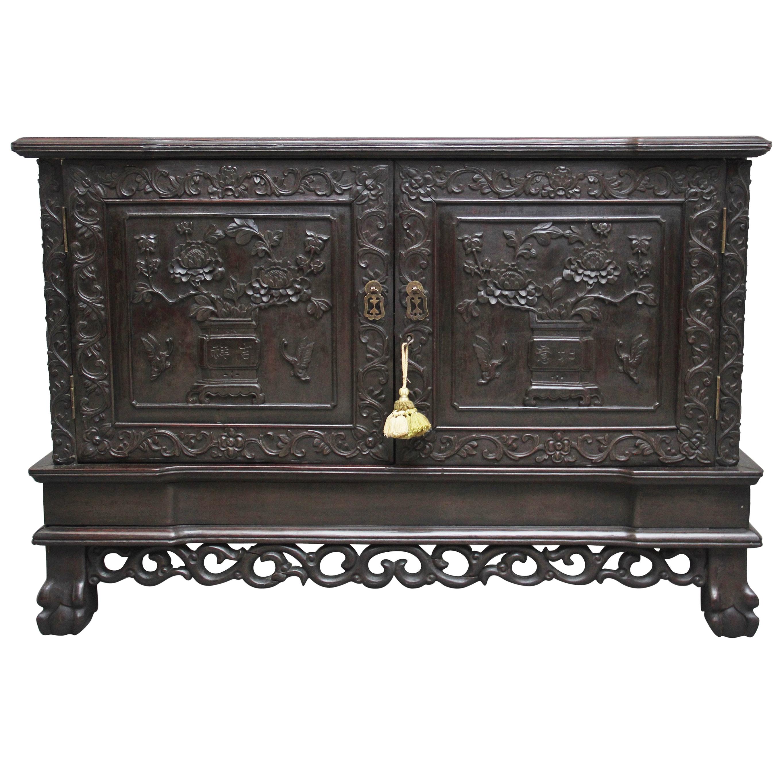 19th Century Chinese Carved Cabinet