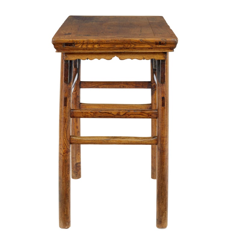 19th Century Chinese Carved Elm Occasional Table For Sale at 1stDibs