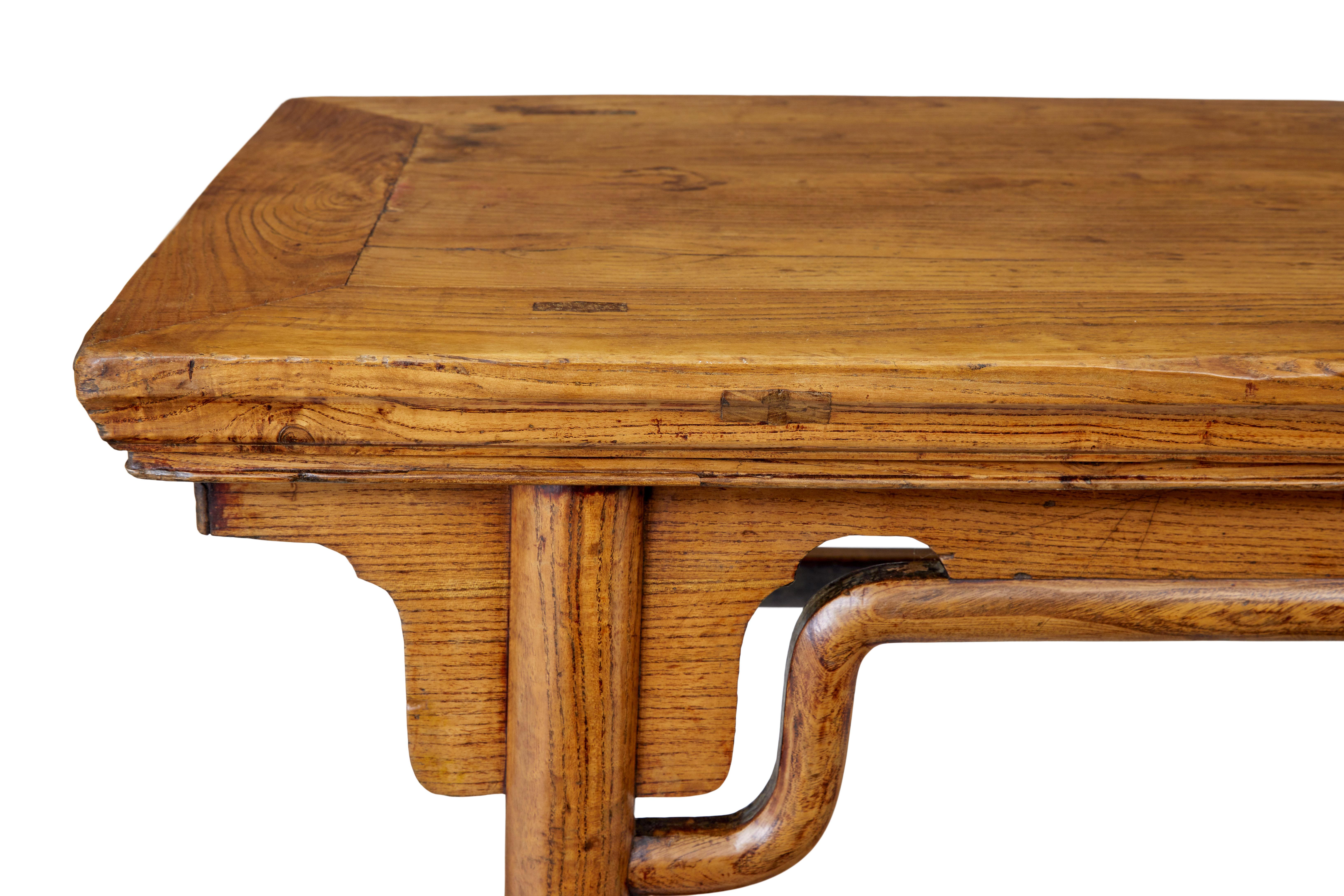 19th Century Chinese Carved Elm Occasional Table For Sale 1