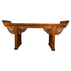 19th Century Chinese Carved Elmwood Alter Table
