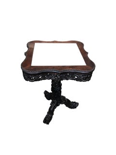 19th Century Chinese Carved Hardwood Center Table with Marble Top