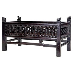 19th Century Chinese Carved Hardwood Lacquered Jardinière
