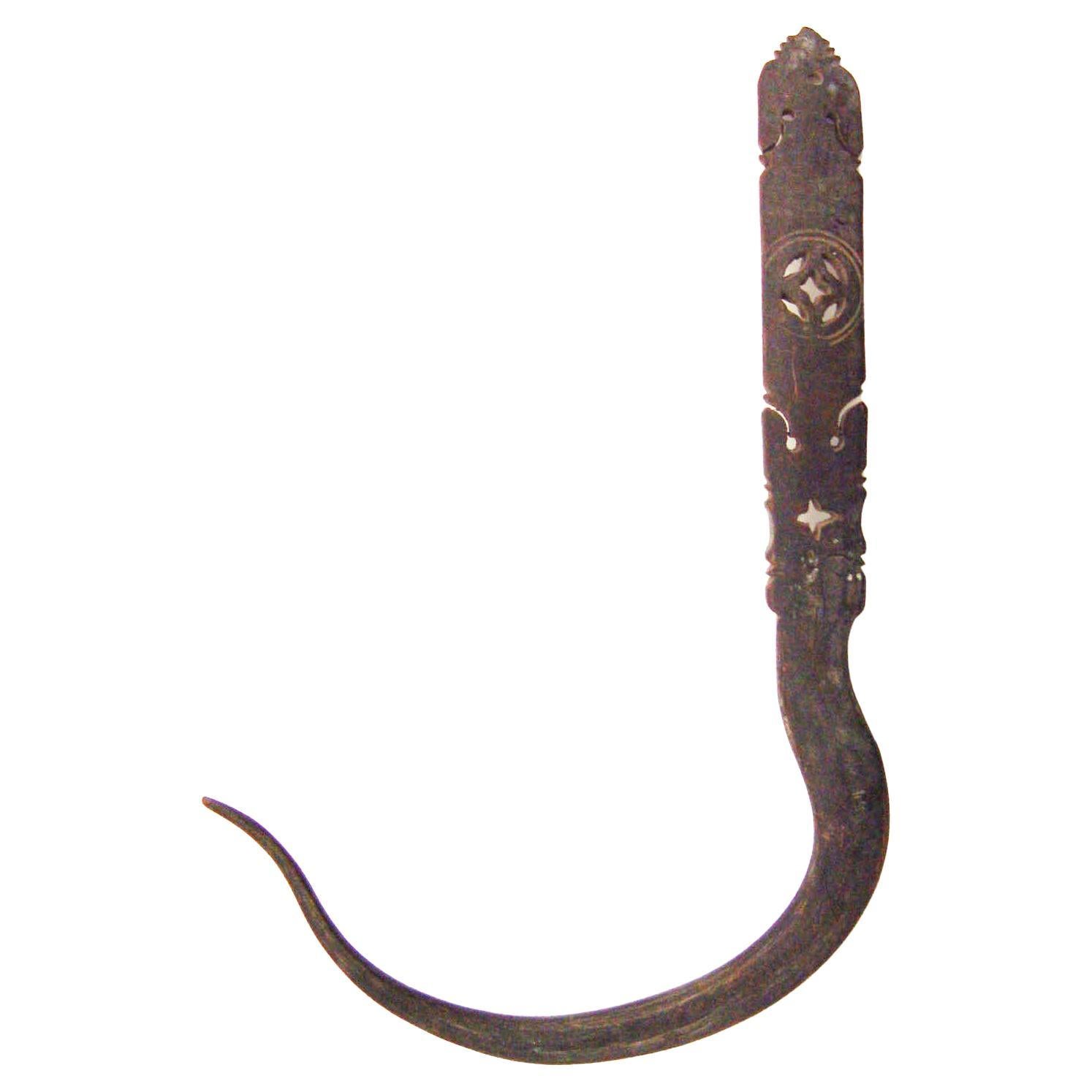 19th Century Chinese Carved Horn Hook For Sale