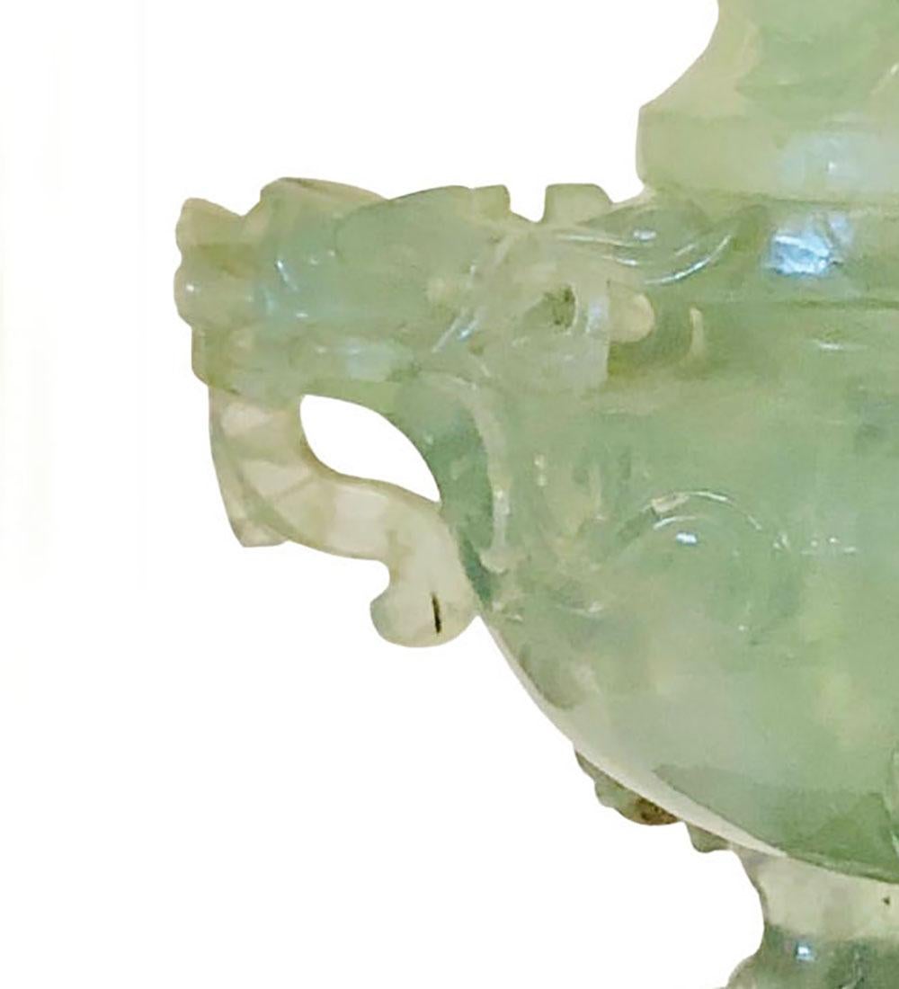 Hand-Carved 19th Century Chinese Carved Quartz on Base For Sale